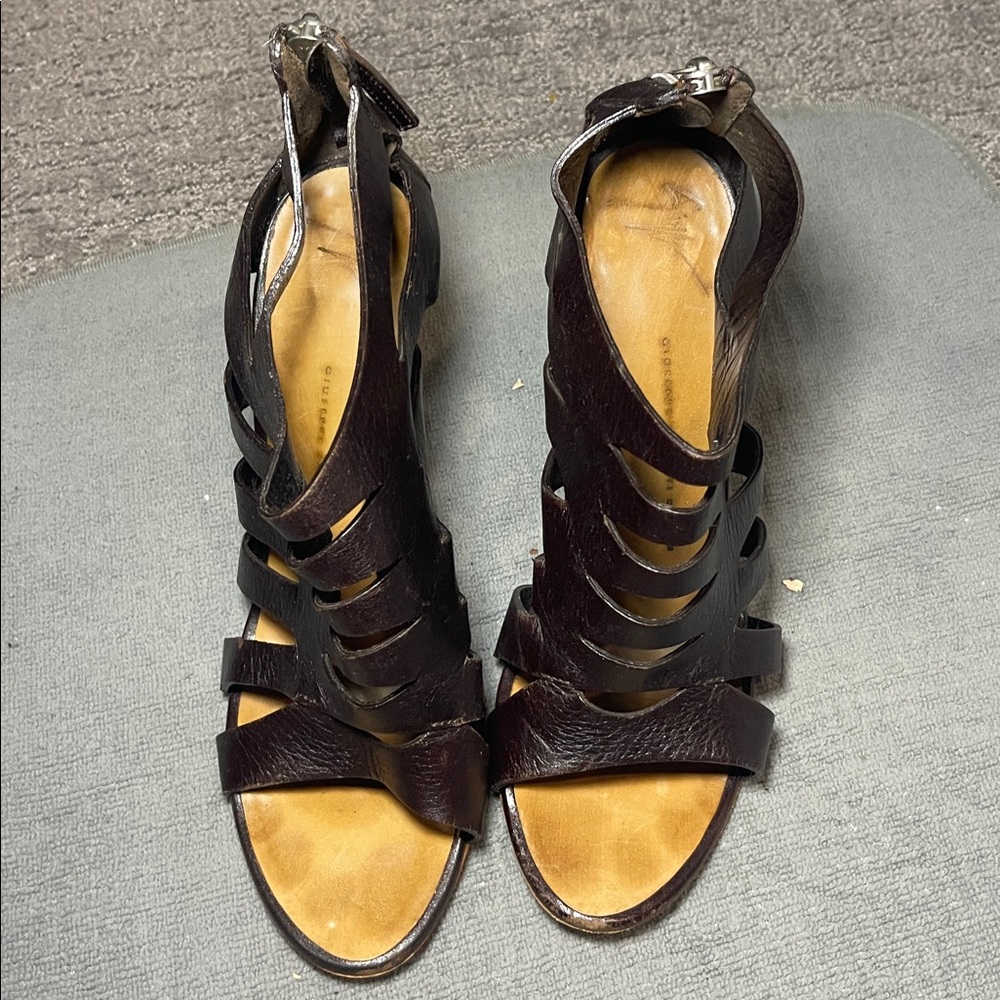 Giuseppe Zanotti heel sandals brown size 10.5b